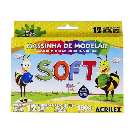 Masa de moldear ACRILEX Soft x12 Unidades 180g Masa de moldear ACRILEX Soft x12 Unidades 180g