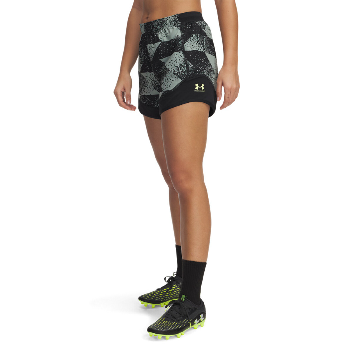 UA W's Ch. Pro Shorts PRNT-GRN - GRN-349 