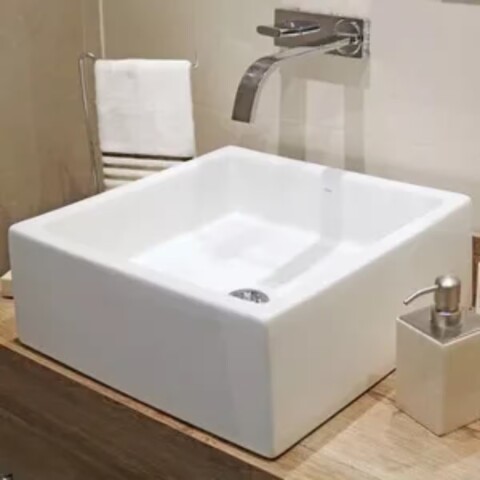 Bacha de apoyo cuadrada 41 cm blanco Deca Bacha De Apoyo Cuadrada 41 Cm Blanco Deca