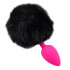 Plug Anal Pompon Conejita Consolador Estimulador Talle L Color Variante Negro Rosa