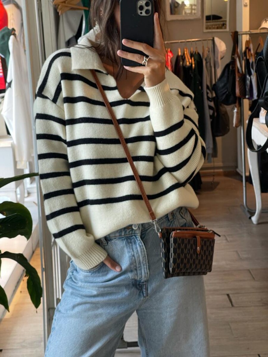 Sweater rayado Irina - blanco 
