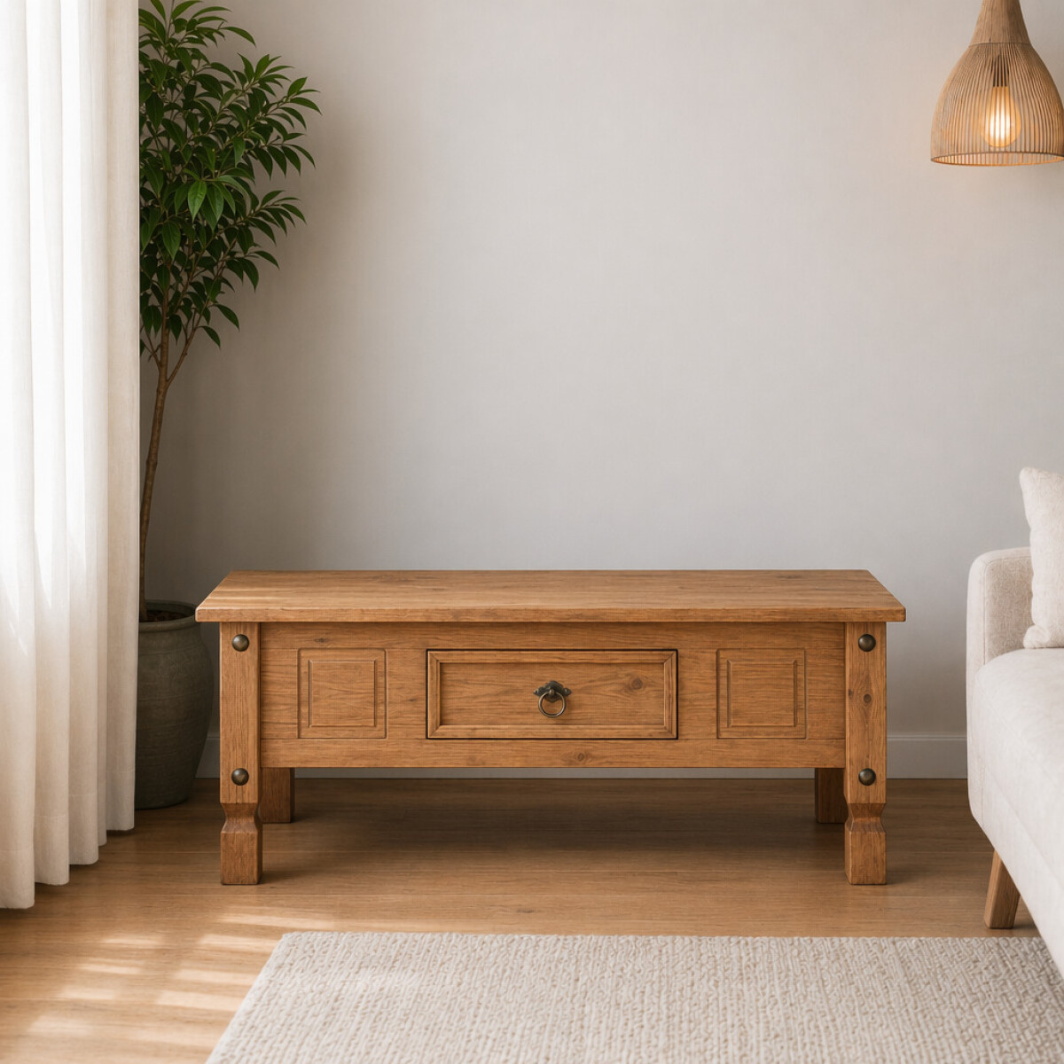 Mesa de living dorada 