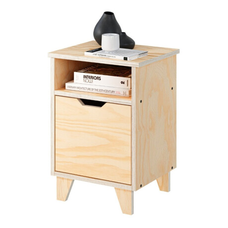 Mesa De Luz 18mm Madera Nórdica Dormitorio Moderna Marrón