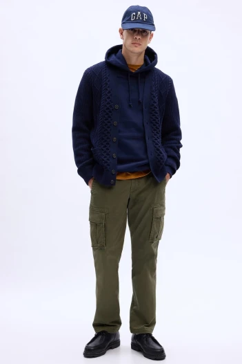 V-STRAIGHT CARGO PANT Black Moss