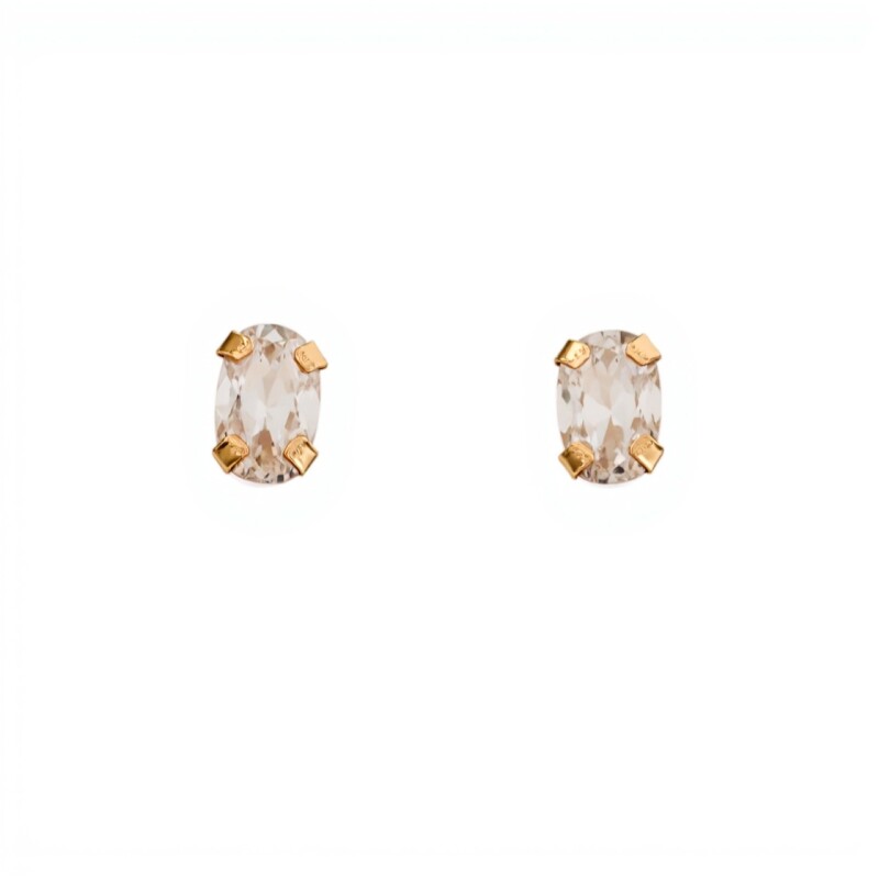 Caravanas Solitario oro - Oro bajo - Zirconia blanca - CA8117 conpiedra