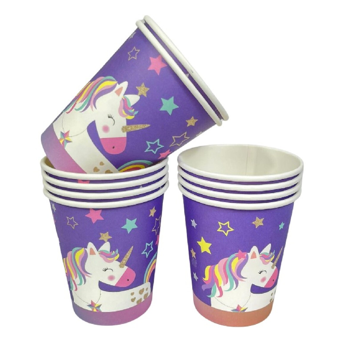 Vaso Descartable Unicornio Violeta x10 