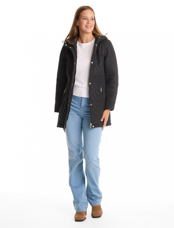 Campera Matelassé & Capucha NEGRO