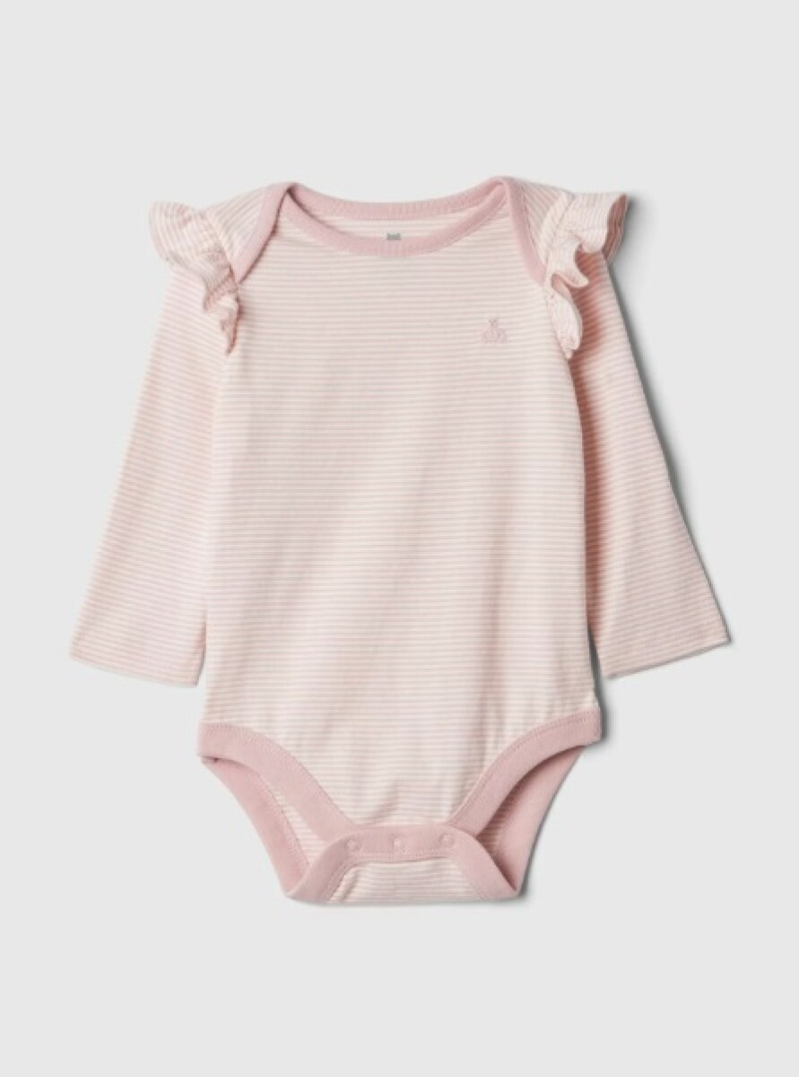 Body Manga Larga Bebé - Pink Stripe 