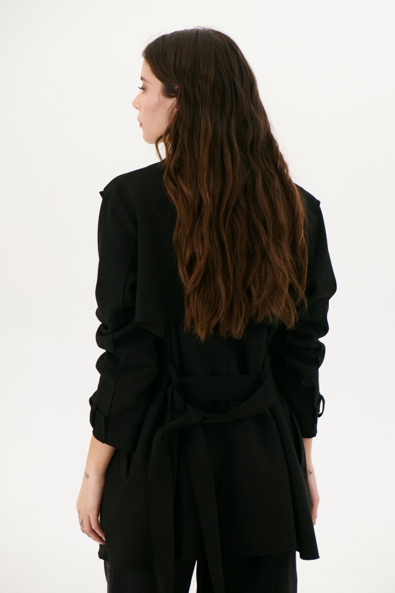 TRENCH SUEDE NEGRO