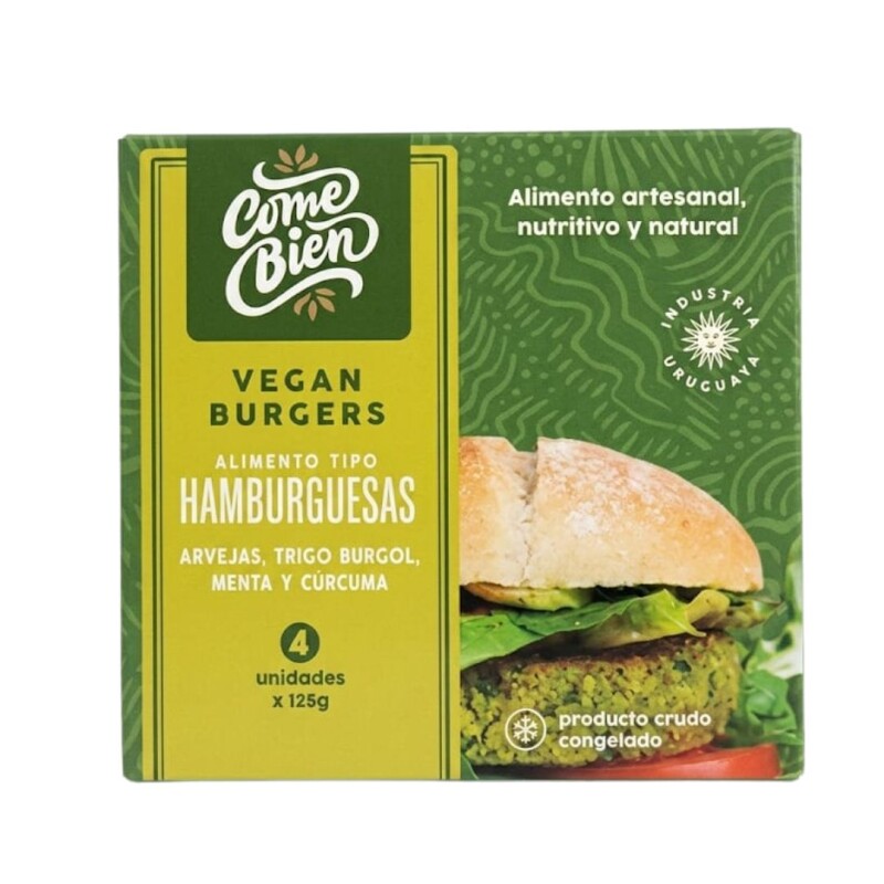 HAMBURGUESA ARVEJA, TRIGO BURGOL, MENTA Y CÚRCUMA X4 COME BIEN HAMBURGUESA ARVEJA, TRIGO BURGOL, MENTA Y CÚRCUMA X4 COME BIEN