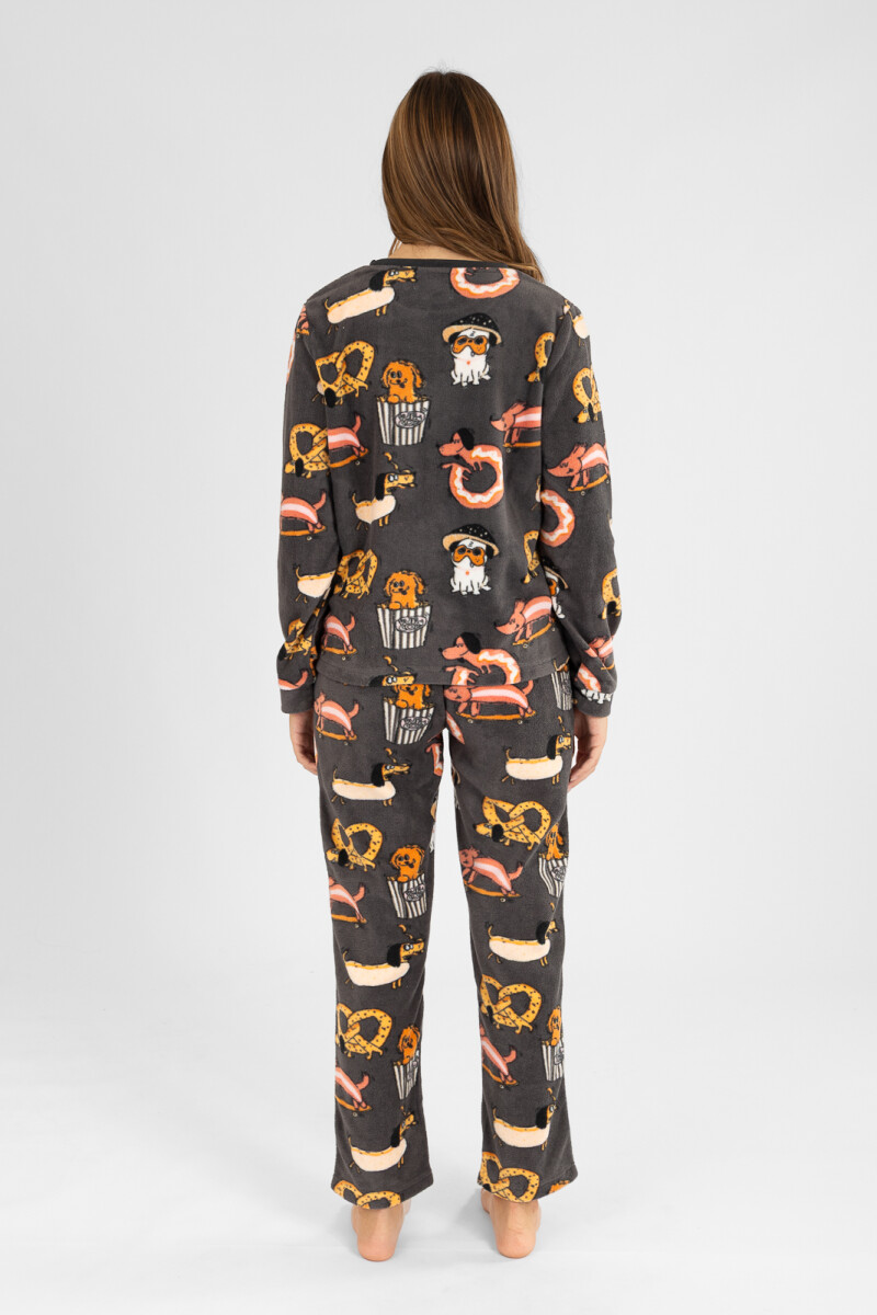 Pijama polar doggy Gris oscuro