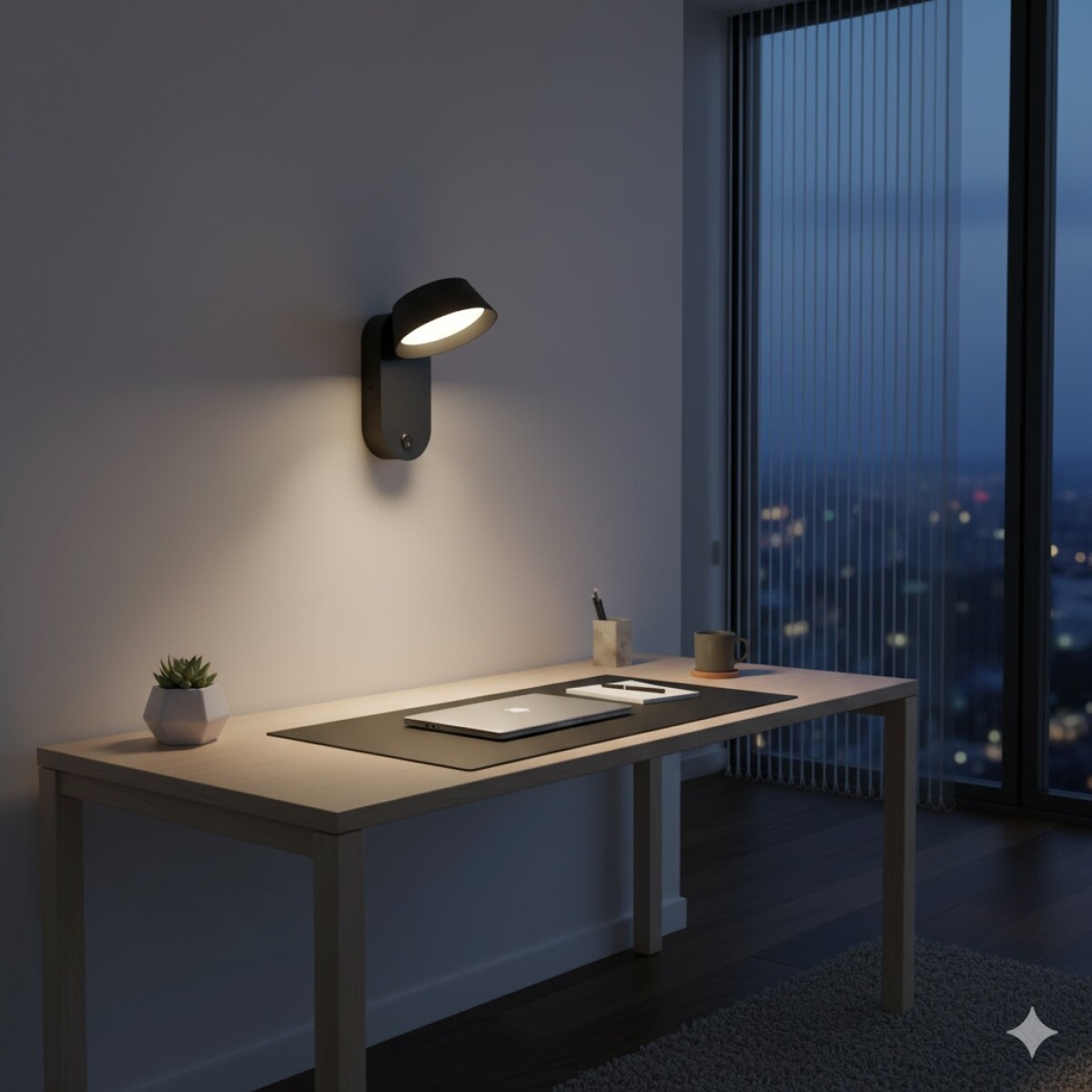 Pantalla led de pared con llave Luz cálida - NEGRA 