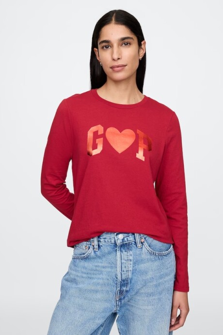 Remera Logo Gap Manga Larga Mujer Sled