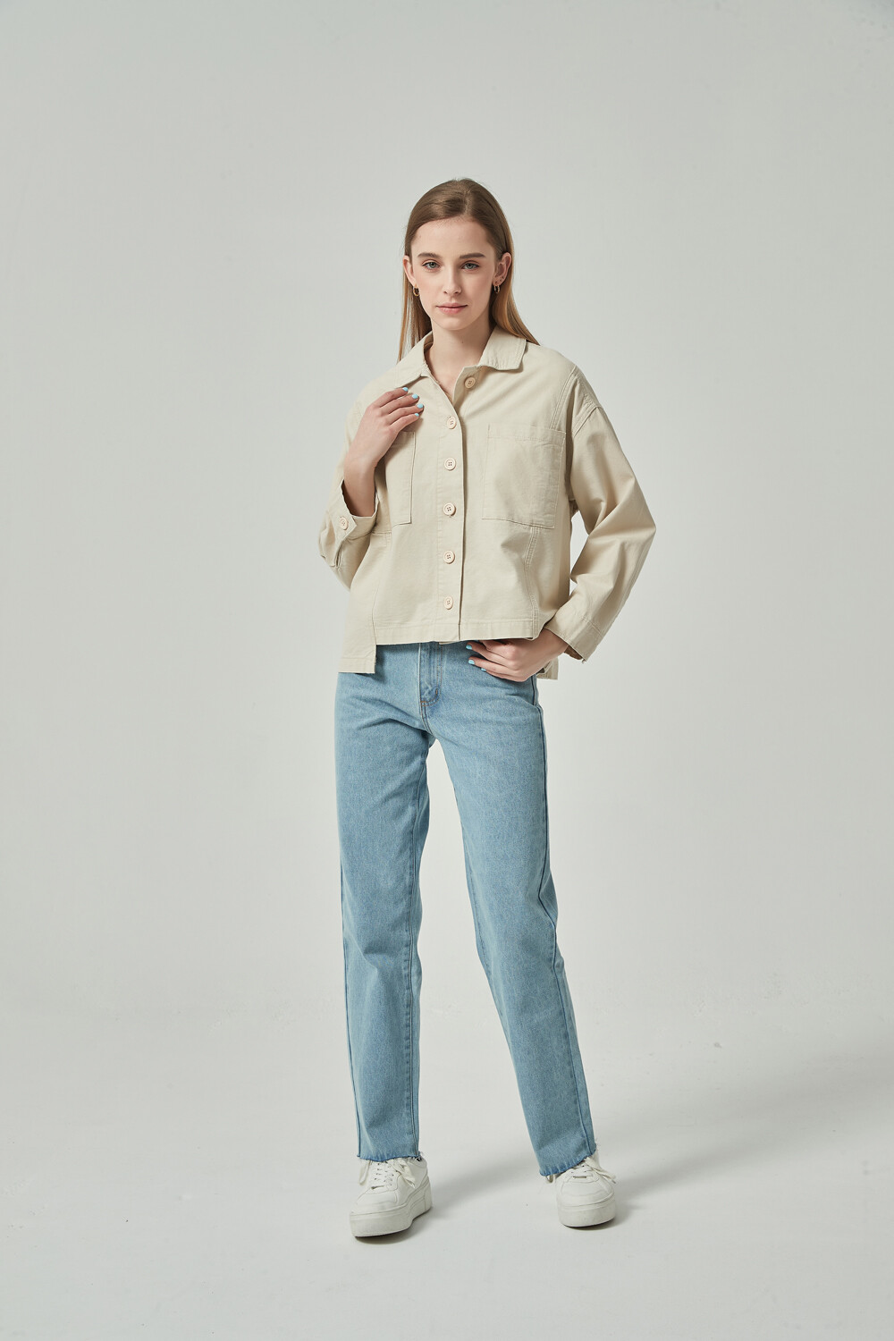 Campera Pozos Beige Claro