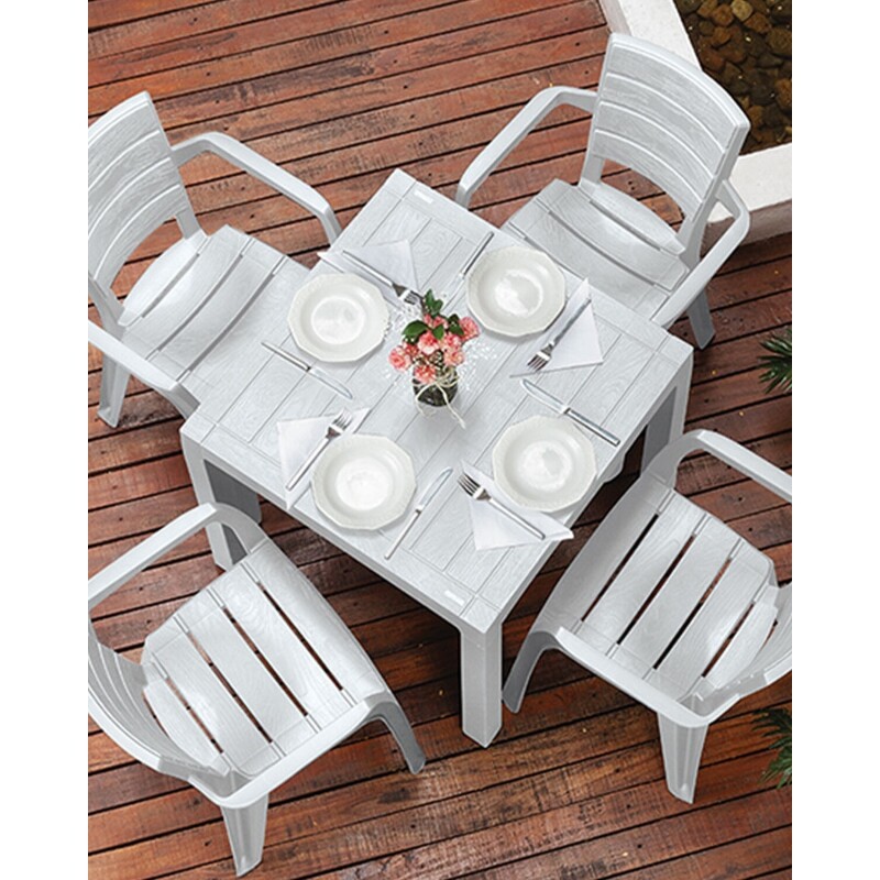 Silla de Jardín con Apoyabrazos Rimax Barú Gris Hielo Silla de Jardín con Apoyabrazos Rimax Barú Gris Hielo