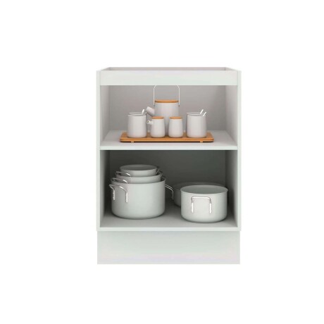 BAJO MESADA 60 CM MDP-Y-VIDRIO BLANCO LUX