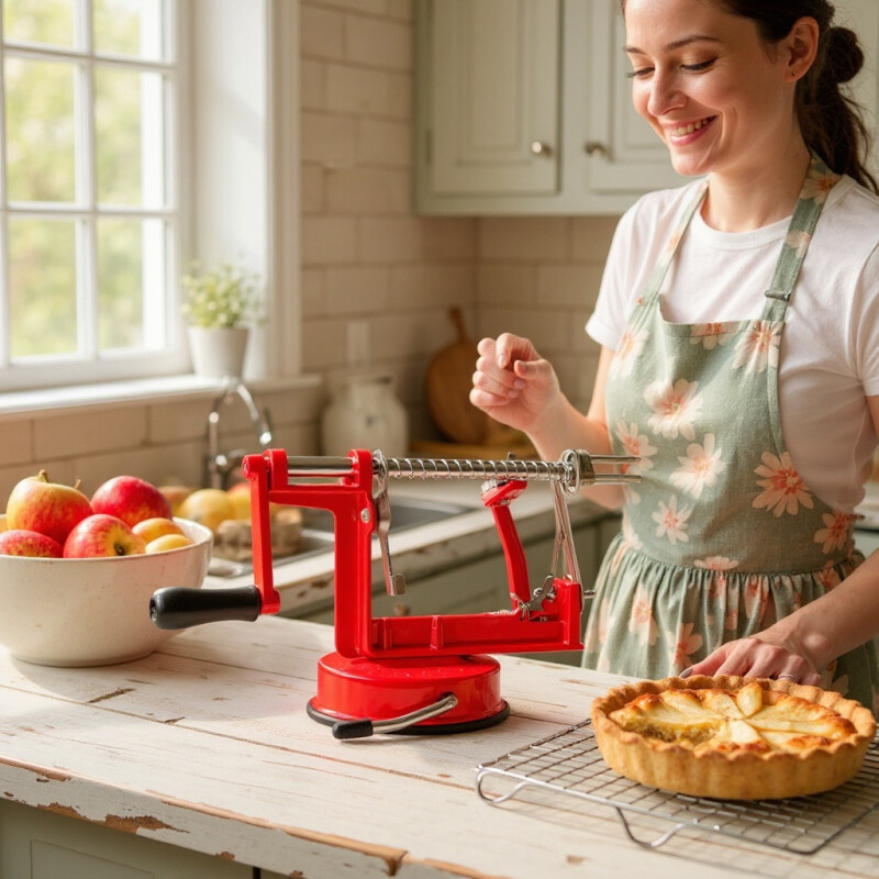 Pelador Manzana Papas Giratorio Manual Base Con Succion Sin Color