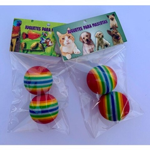 Juguete p/Gatos Pelota 4,3 cm Arcoiris 2 Und. Juguete p/Gatos Pelota 4,3 cm Arcoiris 2 Und.