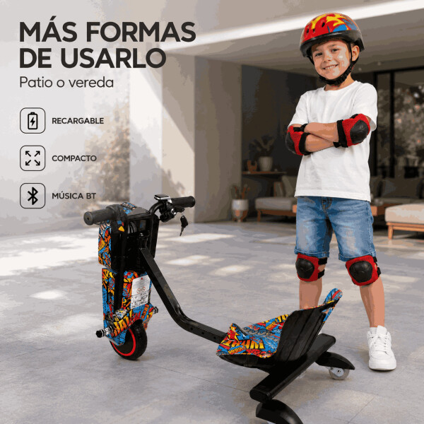 Triciclo Eléctrico Infantil 350W con Bluetooth y Luces RGB Diseño 2