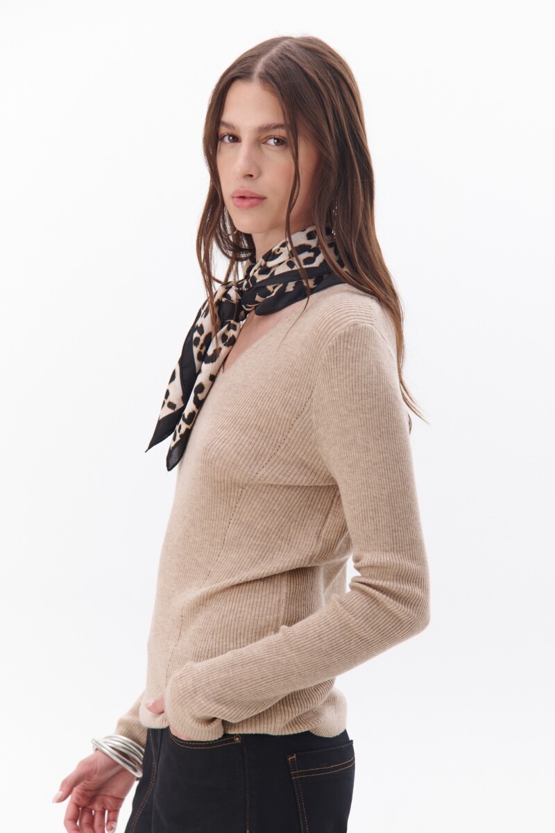 SWEATER ESCOTE V BEIGE