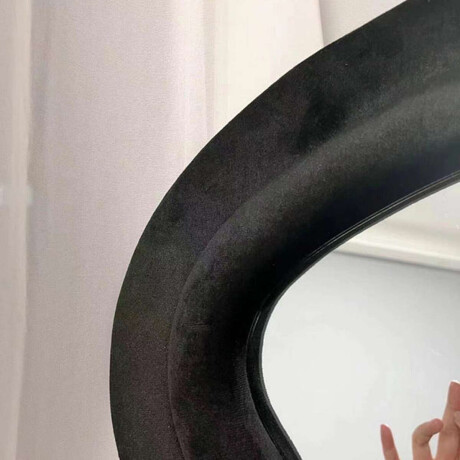 Espejo de pie con marco de ondas velvet - 60x160cm Negro