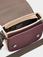 Bolso Bandolera Color Block De Nylon burdeos