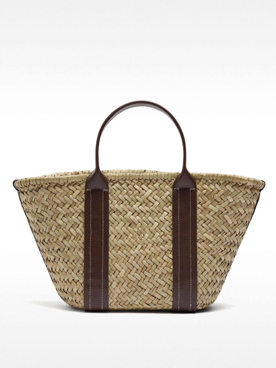 Bolso Shopper De Rafia marron