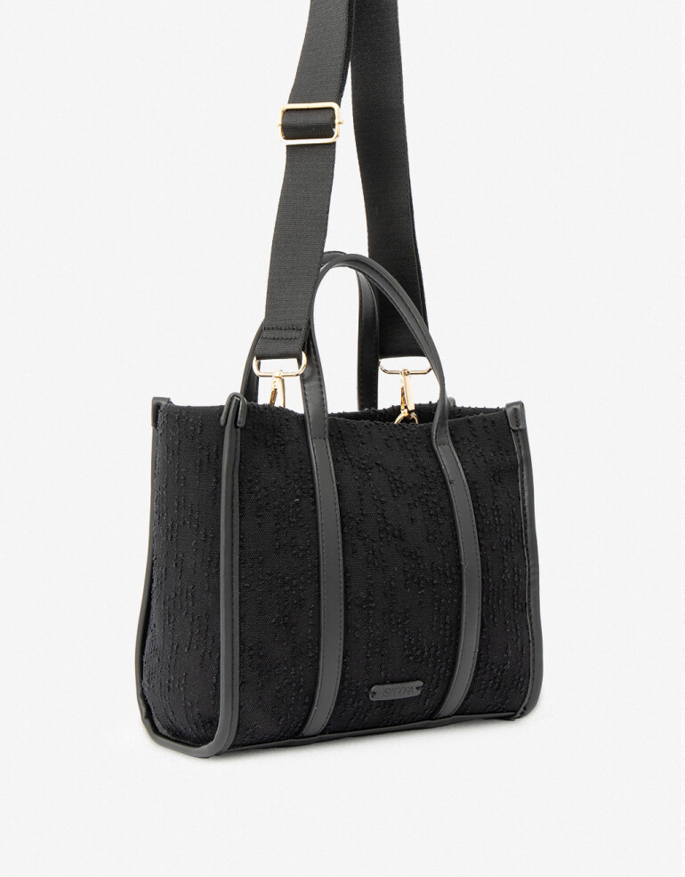 City Cartera City Efecto Texturada - Negro