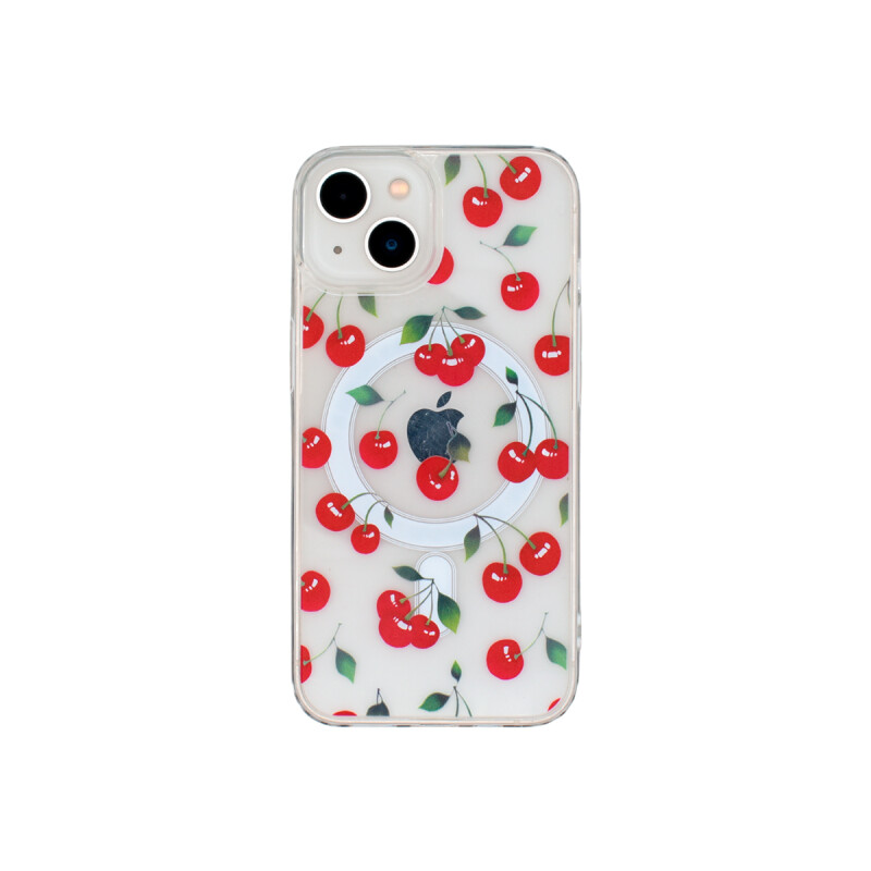Protector para iPhone 13/14 transparente diseño cerezas Protector Para Iphone 13/14 Transparente Diseño Cerezas
