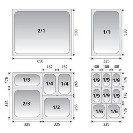 Cuba Gastronorm Perforada inox GN 1/2x6,5cm Cuba Gastronorm Perforada inox GN 1/2x6,5cm