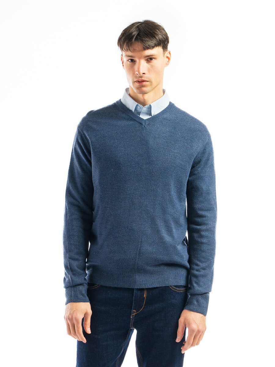 Buzo Cashmere Escote V - Jean 