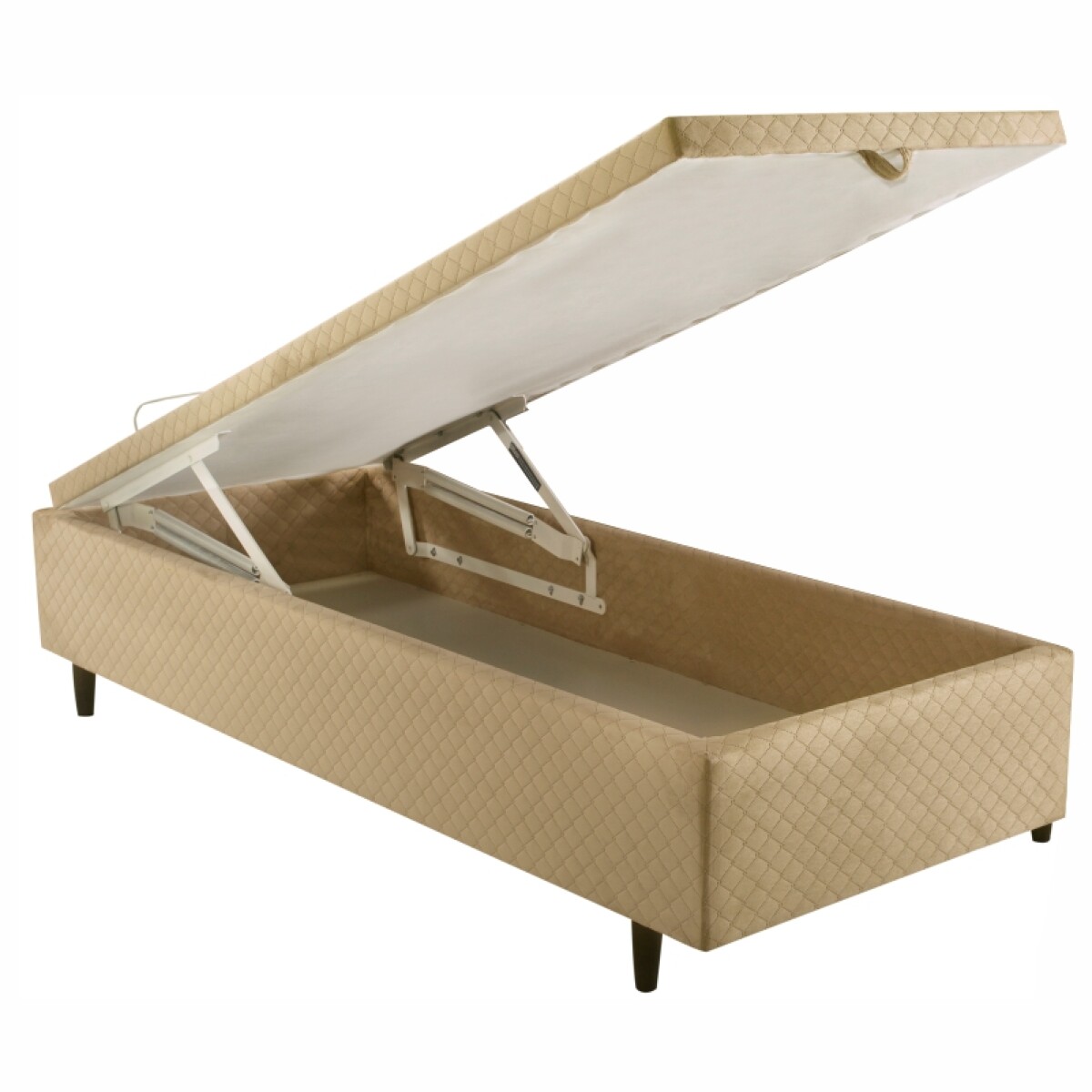 Cama Baúl HE Tapizada en Tela Modelo 1439 90 x 190 - Beige 