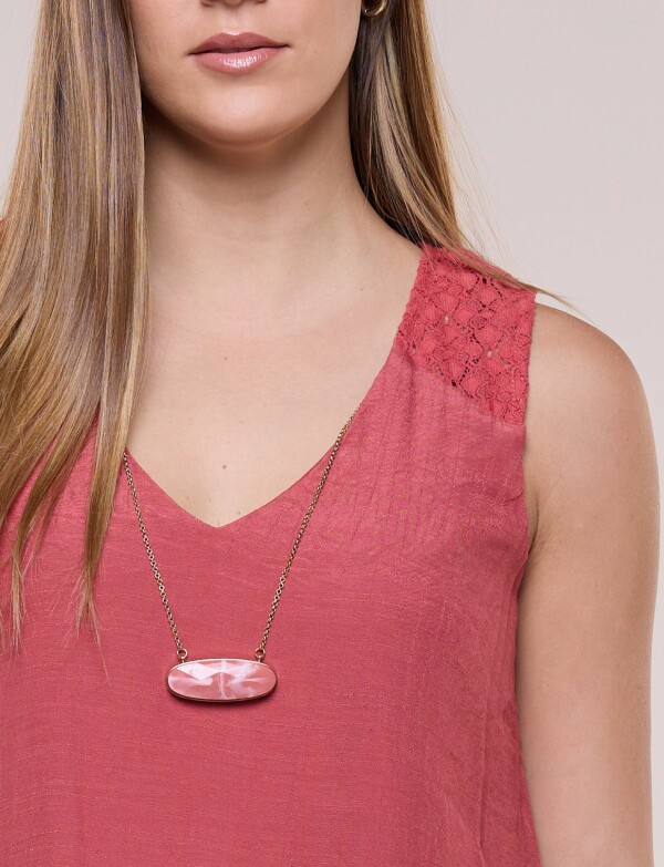 Vestido Con Collar ROSA OSCURO