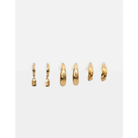 Aros Argollas Sets Bañados En Oro Dorado