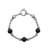 Pulsera bolitas-Plata 925-Piedra onix-PU3028 conpiedra
