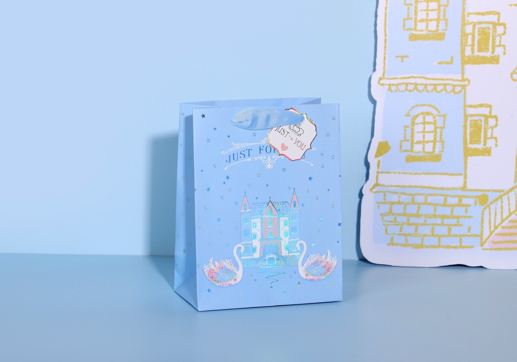 BOLSA DE REGALO CISNE AZUL 