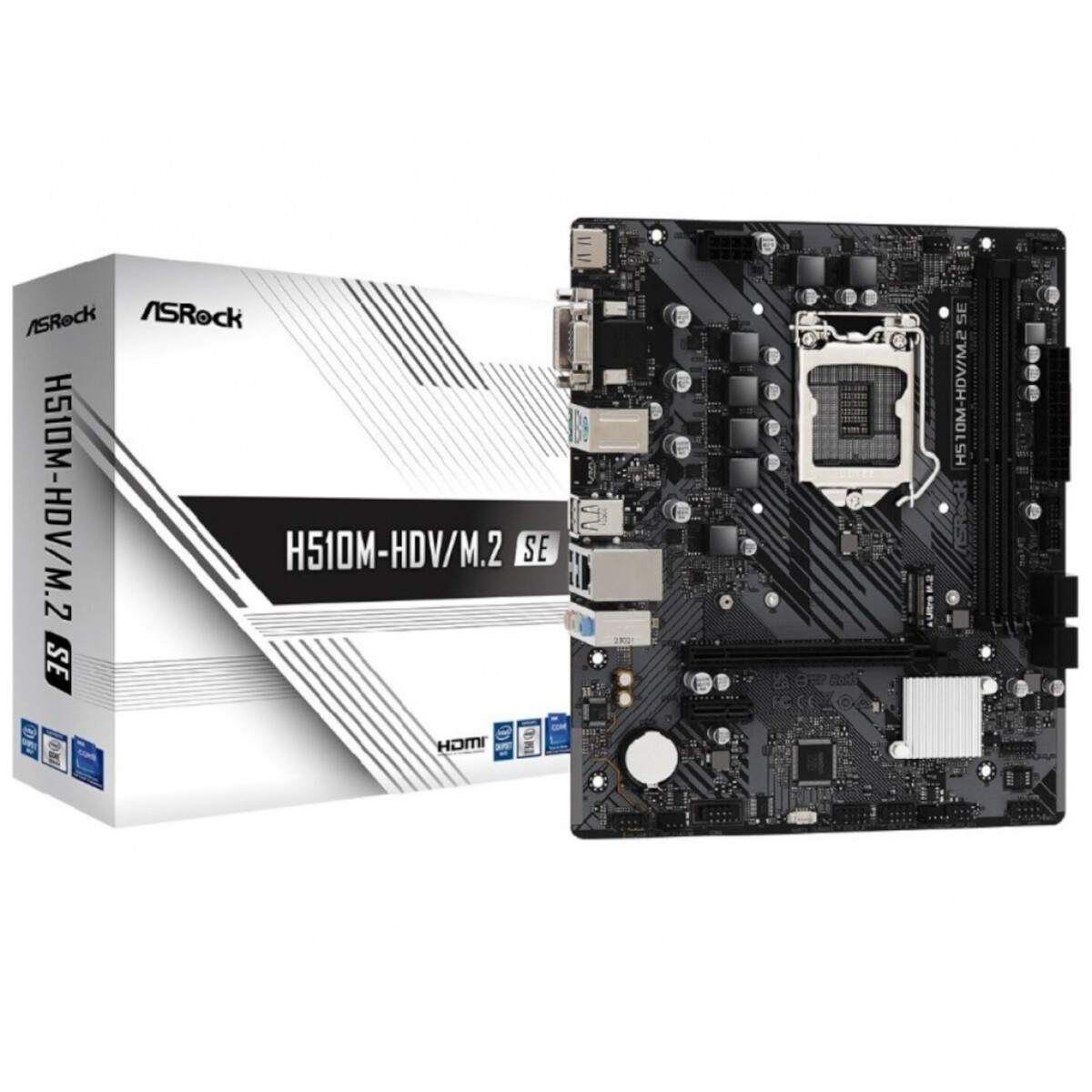 Asrock - Tarjeta Madre H510M-HDV/M.2 se - Socket LGA1200. DDR4 3200. D-sub, Hdmi, Display. 4 X SATA3 