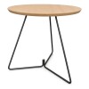 MESA LATERAL REDONDA - TAPA DE MADERA CLARA Y PIE EN METAL GRAFITO 45cms MESA LATERAL REDONDA - TAPA DE MADERA CLARA Y PIE EN METAL GRAFITO 45cms