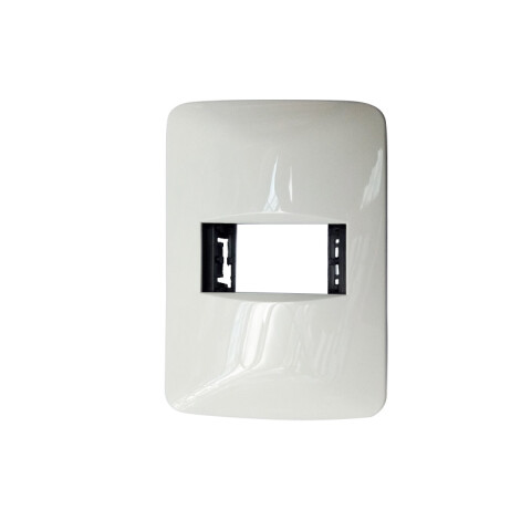 Plaqueta para 1 mód. redondeada blanco - Reggio M46601