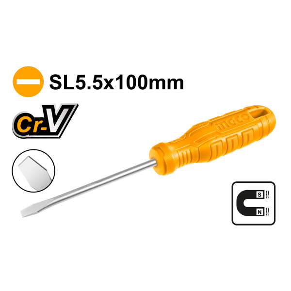 DESTORNILLADOR (ECO) PALETA 5X5X100MM INGCO HS585100 AMARILLO DESTORNILLADOR (ECO) PALETA 5X5X100MM INGCO HS585100 AMARILLO
