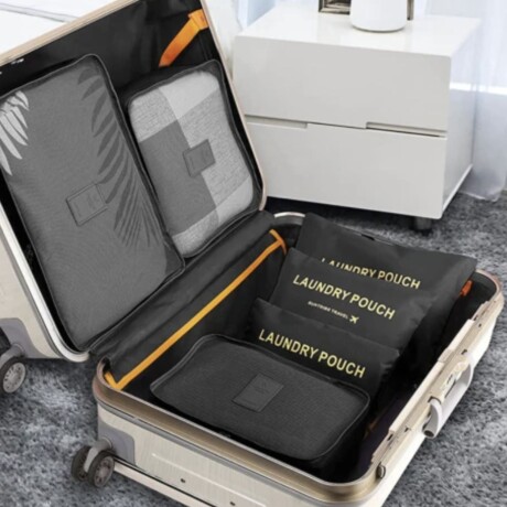 Set de 6 Organizadores de Valija Equipaje para Viaje Negro