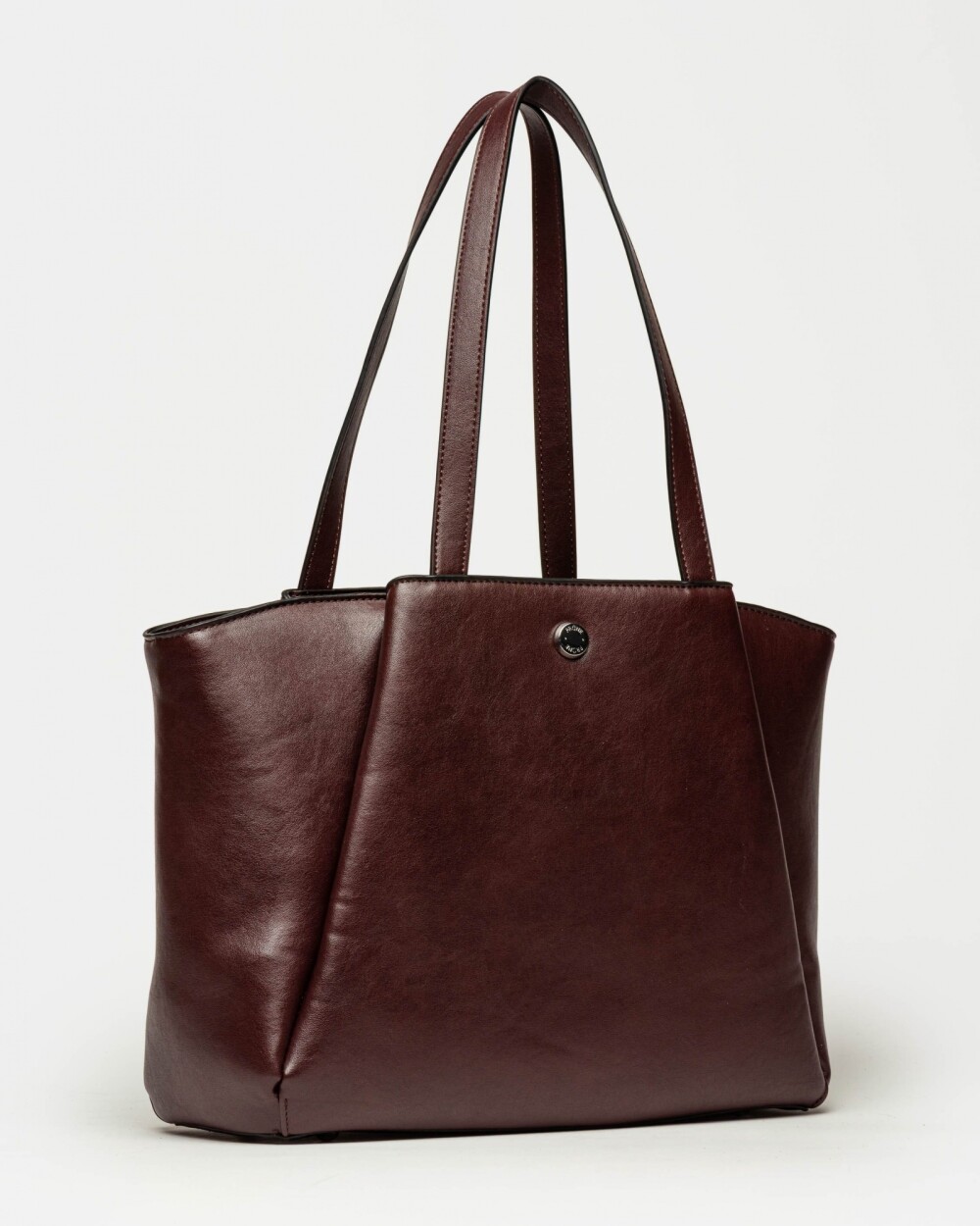 Shopper Raix en efecto cuero liso Bordeaux