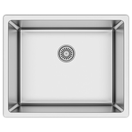 PILETA SIMPLE 40x50x22.8cm R15 1.20MM C/DESAGUE Y VALVULA SATIN BRUSHED GRIS