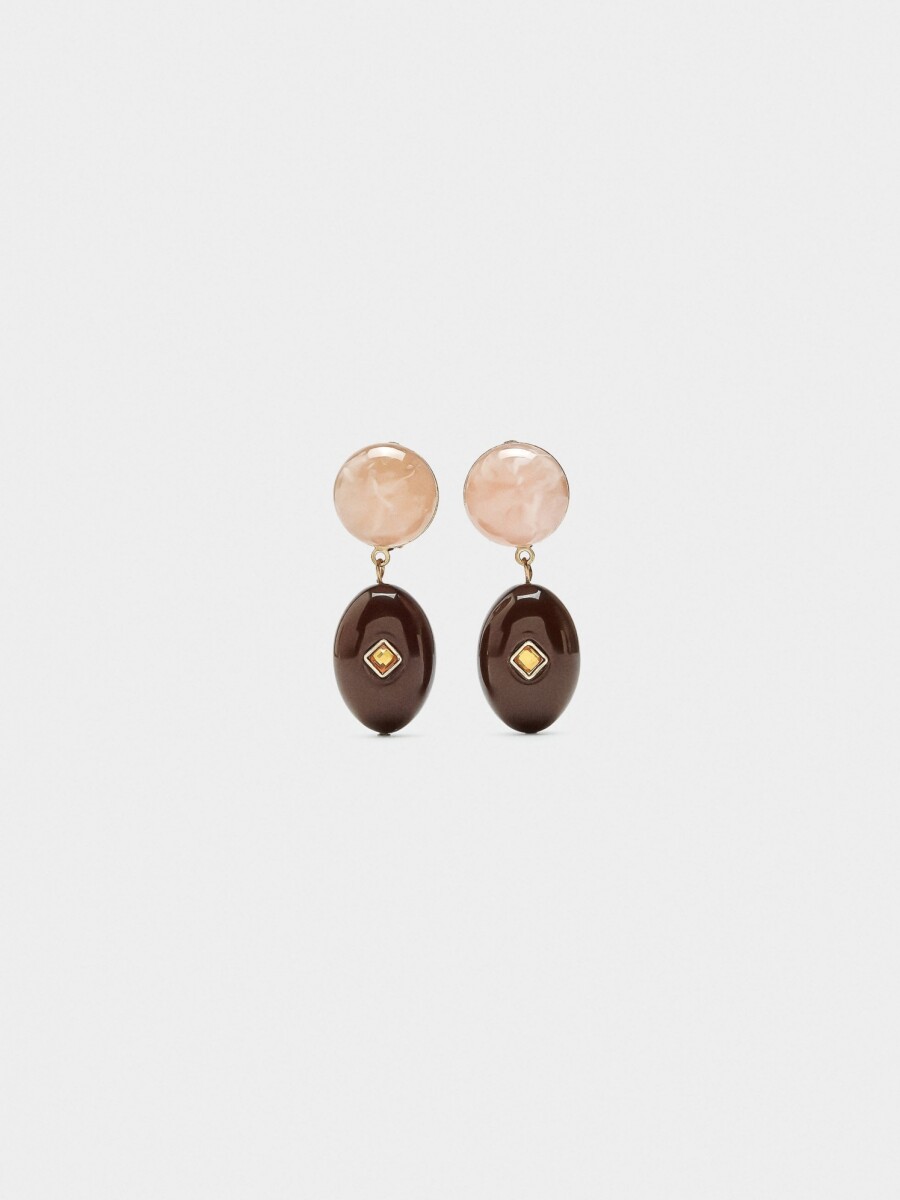 Pendientes Largos De Resina multicolor
