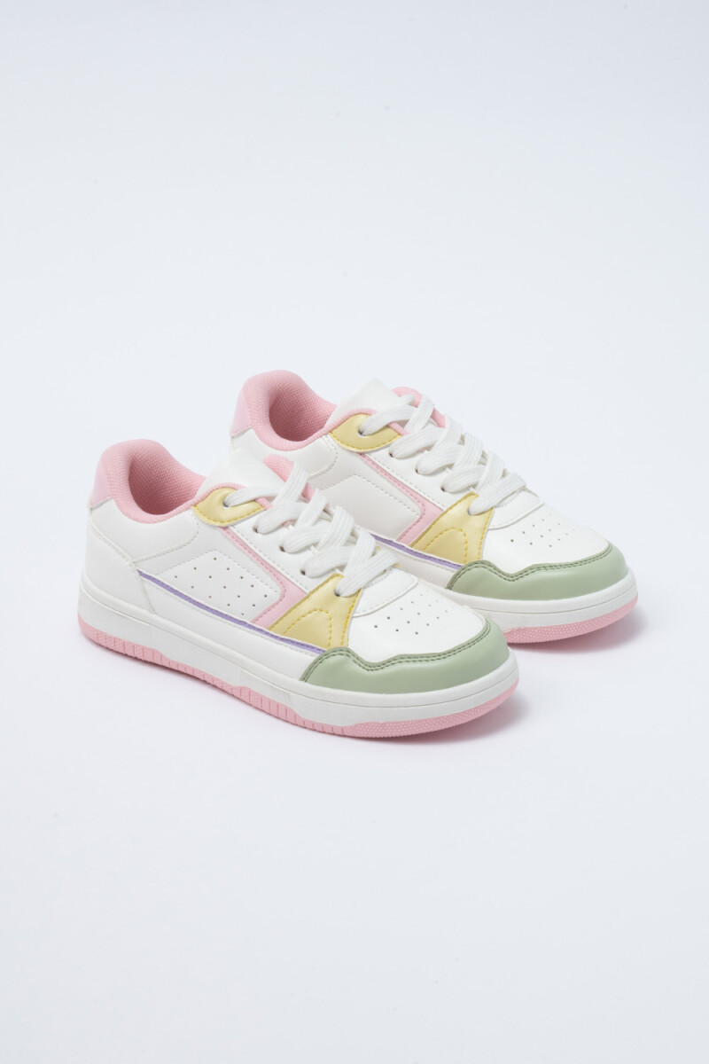 Zapatilla acordonada Multicolor Blanco