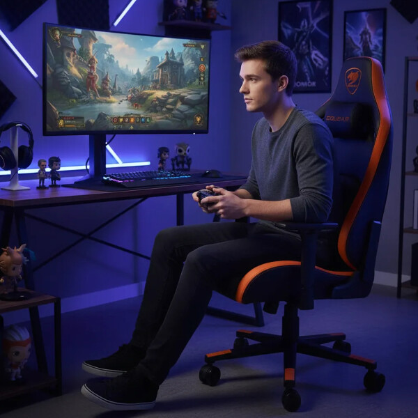 Silla Gamer Eecritorio Cougar Defensor F SILLA COUGAR DEFENSOR ORANGE