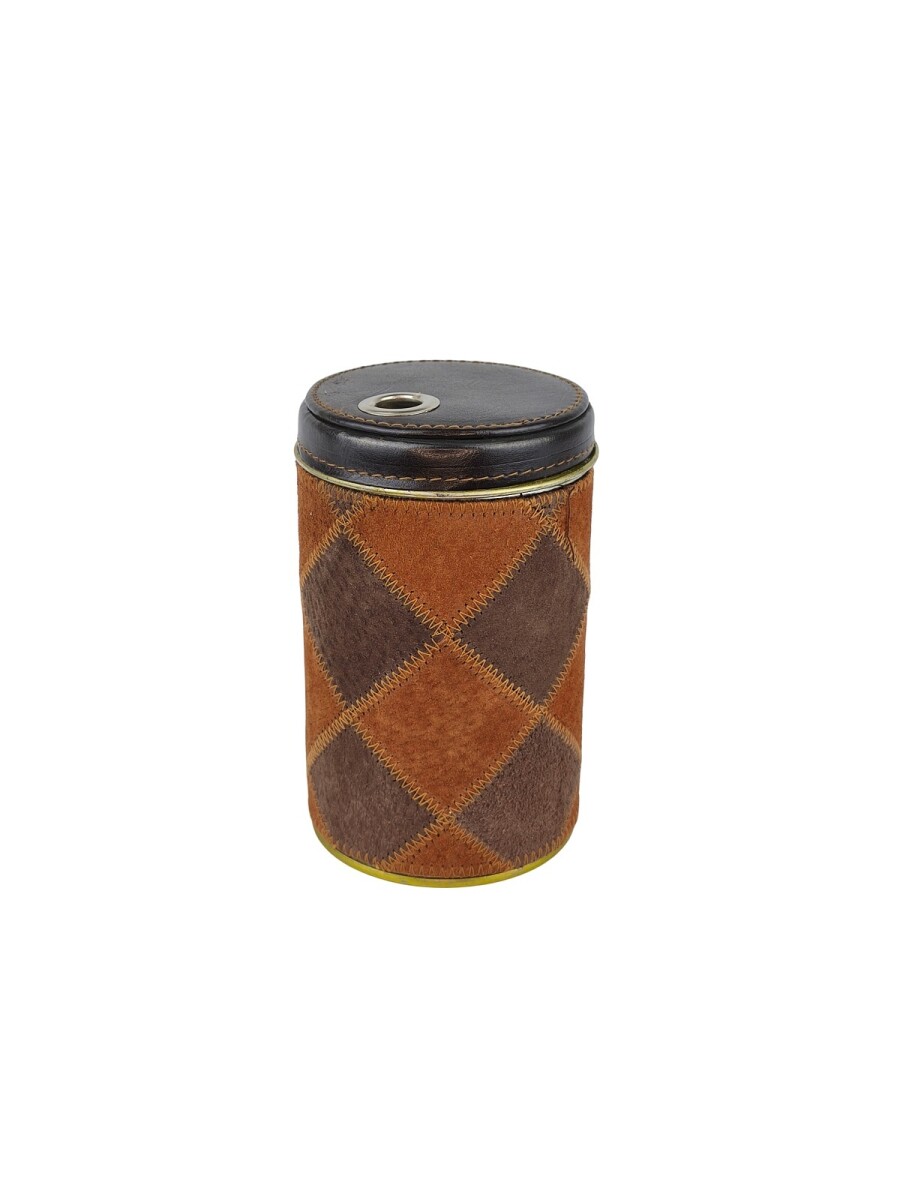 Yerbera c/ detalle pecari rombo puzzle - Marrón 