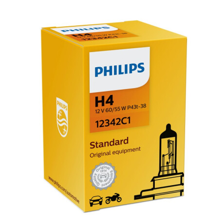 LAMPARA - HALOGENA 12V 60-55W H4 P43 = 01661 PHILIPS LAMPARA - HALOGENA 12V 60-55W H4 P43 = 01661 PHILIPS