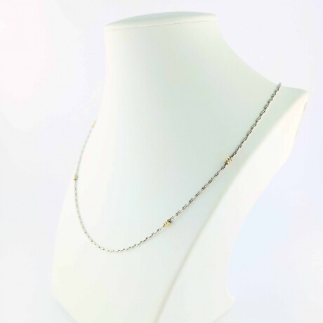 Gargantilla de plata 95 y double de oro 18 ktes, 50 cm. Gargantilla de plata 95 y double de oro 18 ktes, 50 cm.