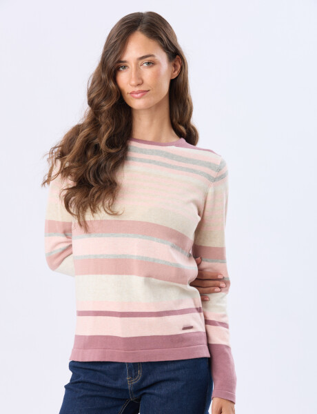 BUZO TEJIDO RAYADO Rosado